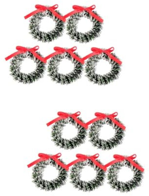 IMIKEYA 10 STK Weihnachtskranz Bogen Girlande Mini-weihnachtskränze Weihnachtsdeko Zum Aufhängen Kranz Vor Der Haustür Weihnachtskiefer Zweigkranz Weihnachtsfeier Schleifenkranz Eisen
