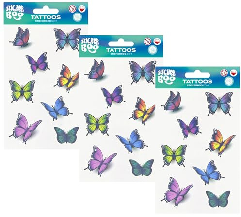 Kinder-Tattoo-Set, abwaschbare Kinder-Tattoos (Schmetterlinge)