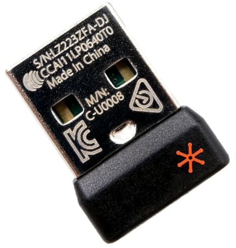 NoirVogel New USB Dongle Unifying Receiver for Mouse and Keyboard Compatible for Any Logitech Product that Display The Unifying Logo (Orange Star, Connects up to 6 Devices)