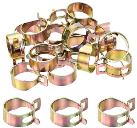 sourcing map ID 25mm 1inch Fuel Line Hose Clips, Pipe Clamps,Spring Hose Clamp,Low Pressure Air Clamp, Water Pipe Air Tube Vacuum Hose Clamp Fastener,Pack of 20