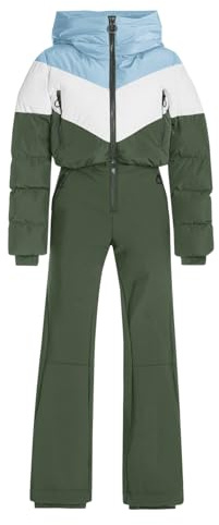 Fisoew Womens One Piece Ski Suit Warm Waterproof Snowsuits Winter Snow Jumpsuits Outdoor Sports Outerwear