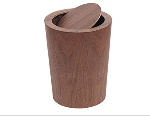 PLMNBQWE Papelera de Reciclaje de Basura Papelera de Madera Creativa Papelera para el hogar Sala de Estar Dormitorio Oficina Hotel Papelera de Cocina de Gran Capacidad de 12 l (Bruin)