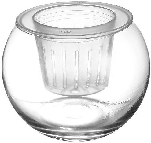 Supvox Hydroponischer Blumentopf und Großer Kapazität aus Glas Sichtbarer Wasserstand mit Herausnehmbarem Pflanzkorb für Hydrokultur zu Hause dem Schreibtisch