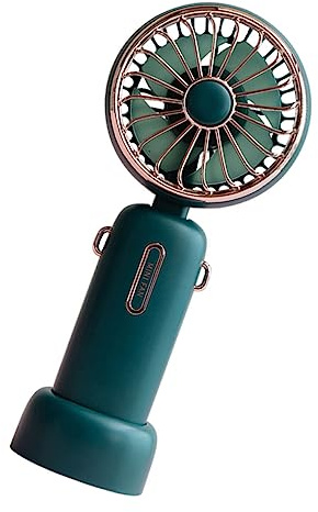 Ventilatore Portatile Pieghevole Mini Verde in Abs, Silenzioso | Atmosfera Estiva, Leggero per Viaggio, Aria Forte a Risparmio Energetico