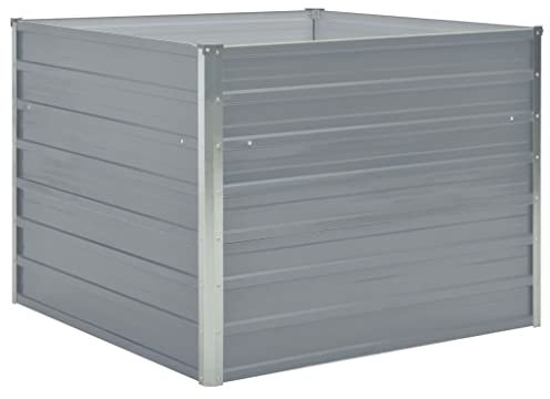 Bancal de acero galvanizado 100 x 100 x 77 cm – Jardín duradero para verduras y hierbas – Ideal para pequeños jardines y terrazas