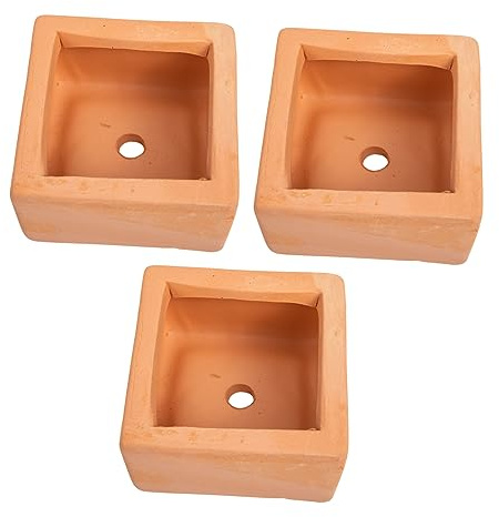 HEMOTON 3piezas Macetas De Cerámica Rojas Unidades Maceta para Suculentas Terracotta
