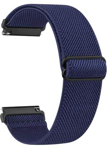 Vancle Nylon-Uhrenarmband, 18 mm, 20 mm, 22 mm, Ersatzarmband mit Schnellverschluss, verstellbare Bänder aus elastischem Nylon, Solo Loop für Männer und Frauen, marineblau, 18mm, Riemen