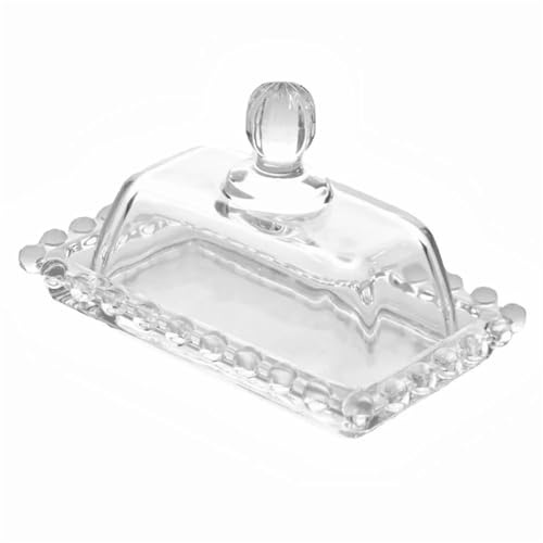 Mantequillera Mantequera de vidrio 6,5 pulgadas con tapa, recipiente for mantequilla, accesorio cocina