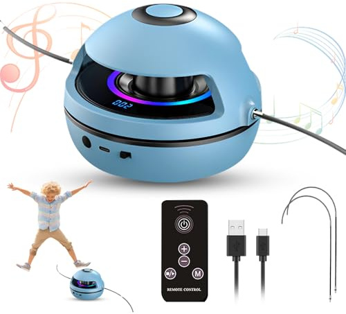 Machine à Sauter Intelligente à la Corde, Corde à Sauter Électronique Automatique avec Télécommande, Vitesse de 10 Niveaux, Compteur d'Affichage LED, Musique Bluetooth