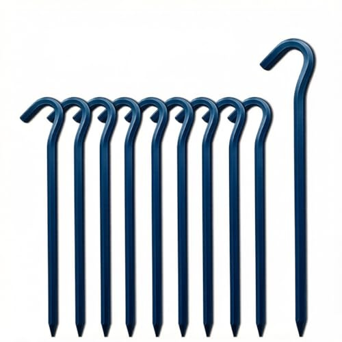 10 Pack Blue Aluminum Tent Stakes -7 Tent Pegs Garden Stakes, Metal Stakes, Camping Peg for Pitching Camping, Camping, Outdoor Decoration