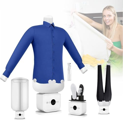 Automatic Shirt Dryer and Ironer, 8 Minutes Quick Ironed Dry, Portable Inflatable Garment Wrinkle Remover, for Shirts, Pants, Shoes, Skirts Standard+DryingHood