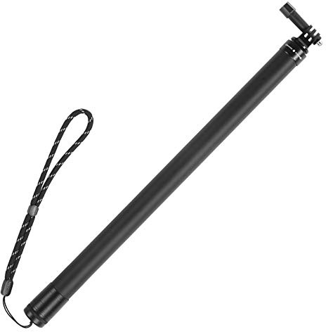 ZDETGU Asta di Prolunga per Selfie Stick in Fibra di Carbonio per Fotocamera Sportiva e Telefono, Monopiede Leggero con Attacco per Treppiede, Asta Telescopica Portatile per Vlogging, Viaggi, Riprese