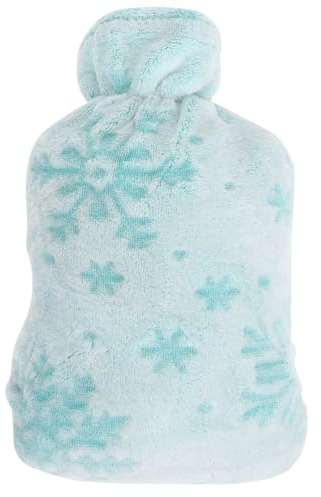 NULYLU Funda para Bolsa de Agua Caliente de 1l en Color Verde, de Pelusa Suave que Aísla el Calor, Práctica y Decorativa para Mantener Manos Calientes