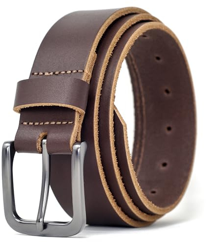 Ashford Ridge 34 mm (1,25 tum) Fullt Hide läderbälte - Tillverkad i England, Brun, Large (36 - 40 waist)