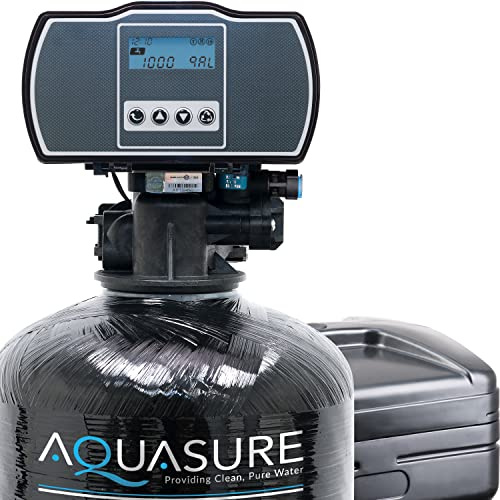 Aquasure Harmony Series Grains Whole House Water Softener with High Performance Automatic Digital Metered Control Head | Reduces Hardness & Minerals (64,000 Grains)