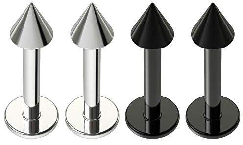 4 x 1.2mm Chirurgenstahl 316L Lippenpiercing Oberlippe Madonna Lippe Labret Schmuck 8mm