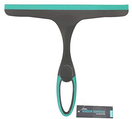 JVL 20-043GY Hand Held Wiper Blade Window Squeegee, Grey/Turquoise