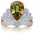 Tingle Alexandrit Ringe Edlen Schmuck für Frauen Farben ändern Edelstein Verlobungsring Sterling Silber Birnenstein Kronenring