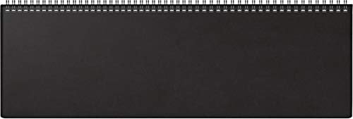 ridoidé 7031642902 Futura 5 Calendrier de tableagenda transversal Planning Hebdomadaire 420 x 137 mm Couverture en plastique noir Calendrier 2022 Reliure à spirale