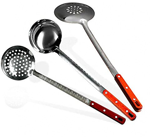 Schaumlöffel Schöpflöffel Schöpfkelle für Plov (3er Set 47 cm)