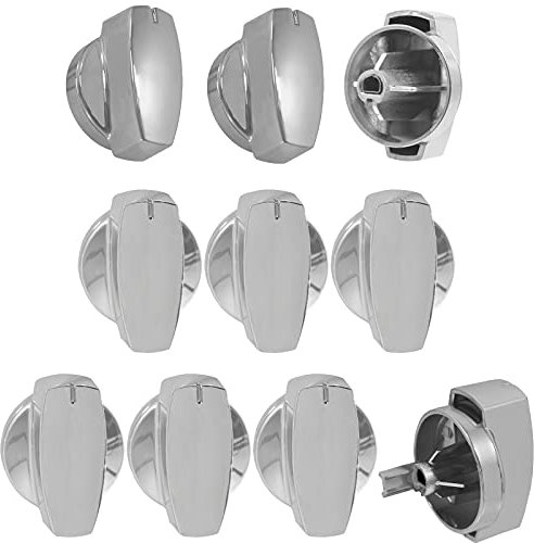 SPARES2GO Temperaturregelung + Kochfeld-Regler kompatibel mit Belling 444445410 44445411 Backofen Herd (Chrom, 10 Stück)