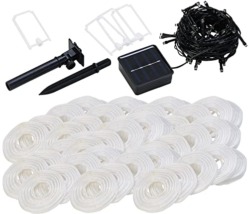 Guirlande LED solaire blanc chaud avec 50 lampions - 10 m [Lunartec]