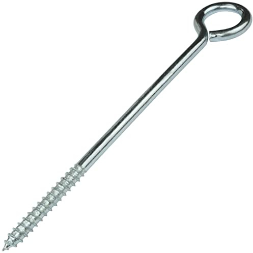AERZETIX - C57957 - Set med 5 skruvhakar Ø8x150mm - skruvfäste med självgängande skruvar - ögonbultar - i stål - silverfärg
