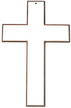 DEKOLANDO Holzkreuz Klassik Kreuz weiß Kruzifix Vintage Wandkreuz schlicht aus Holz zum Anhängen 17 x 26 cm