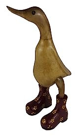 trendforge Dekortation Teakholz Ente Handmade Teakente Dekoartikel für Zuhause Geschenk hochwertig und einzigartig - ca. 27cm