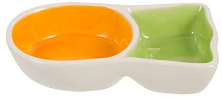 FRCOLOR 2pcs Ceramic Carrot Shaped Hamster Food Bowl for Small Pets like Hamsters Guinea Pigs and Rats Slow Feeding Dish for Home Cage