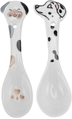minkissy 4pcs Ceramic Dog Can Spoons Pet Feeding Supplies Stirring Spoons for Pet Tableware Use in Dog Supplies Style