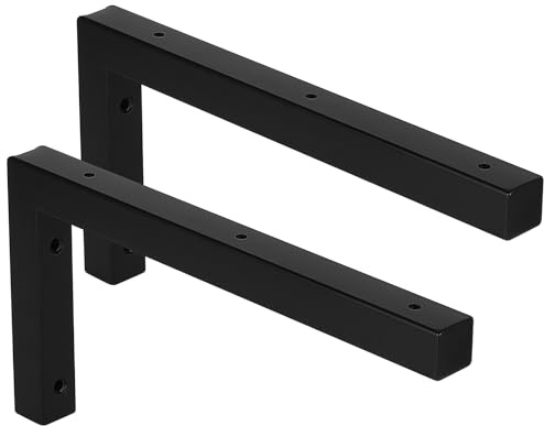 DBREAKS 2x Waschtischhalterung Waschtischkonsole 30cm Wandkonsole Metall | Regalhalterung, Schwerlastkonsole in Schwarz, für Waschtischplatte, Waschbecken Stabil, Waschbecken Unterbau