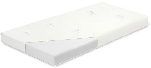 Colchón para Cuna portatil de 60x120x9cm Infantil Niños, Niñas Forro con Cremallera Aloe Vera