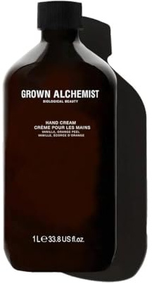 Grown Alchemist Hand Cream REFILL: Vanilla, Orange Peel. Non-Greasy Moisturizer that Soothes and Softens Hands (1L)