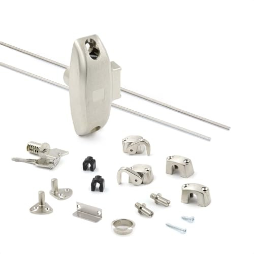 BURG Drehstangenschloss-Set, Sicherung von Holz-Möbeln, Schranktüren, Flügeltüren, Spinden, Büromöbel und Holzschränke in Umkleiden - Made in Germany