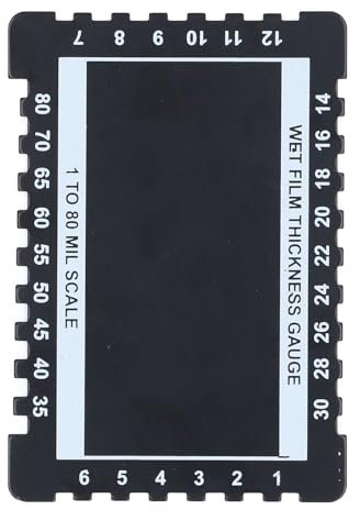 Metal Wet Film Thickness Gauge Comb, 1-80 Mil Scale, Double Scale Step and Notched Gauge Thickness Tool for Paints, Resins, Varnishes, Gel Coats, and More