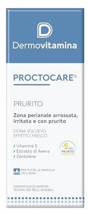 Dermovitamina Proctocare Prurito Anale - Crema Lenitiva per Prurito e Irritazioni - Sollievo da Arrossamenti e Fastidi Intimi - Con Estratto di Avena e Vitamina E - Per Tutta la Famiglia - 30ml
