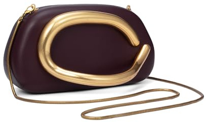 Gelory PU Leather Clutch Bag for Women, Brown Evening Handbags with Detachable Chain, Crossbody Shoulder Bag for Party Wedding Dinner & Night Out(Brown)
