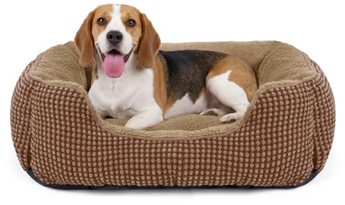 FURTIME Cama Perro, Cama Perros Medianos Lavable Esponjoso, Camas Perros Antideslizante Ansiolítico, 63x53x20cm