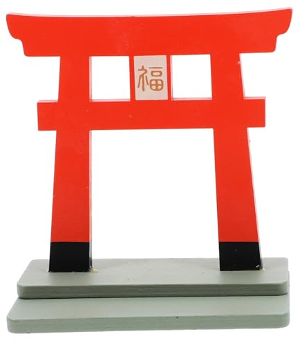INOOMP 1 Stück traditionelles Türmodell Ornament Hausdekoration Mini - kleine Tür winzig Mini-Segenstür Mini-Hausverzierung kreatives Türmodell Miniatur-Türverzierung hölzern Orange