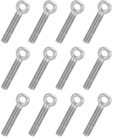 PATIKIL 12 Pcs M5x25mm Perno De Ojo Giratorio Con Hombro Plateado