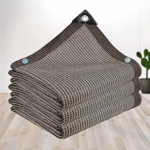 Telo Ombreggiante Occhiellato 4x5 5x10 Traspirante Vela Ombreggiante Rettangolare Ombra Anti-UV 90% Permeabile Telo Ombreggiante Con Occhielli Esterno/Cortile/Balcone/Patio/Giardino ,brown-4x5m