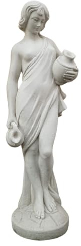 Statua Acquaiola con Anfora Getta Acqua (Bianco)