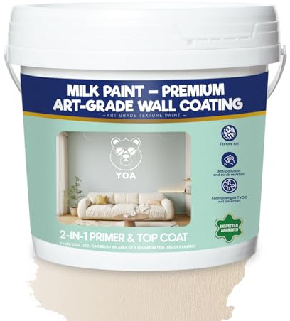 YOA Sheepskin Texture Wall Paint, Cream White 1 Gallon, For Walls and Ceilings – DIY Wall Repair and Decorative, Finish for Living Room Bedroom Hallway