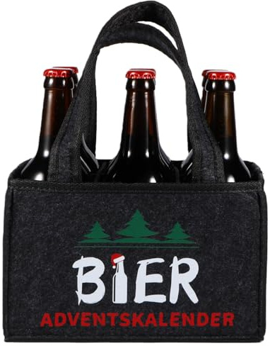 Calendrier de l'Avent 2025, cadeaux de bière pour hommes, sac à main pour homme, décoration de Noël, cadeaux d'anniversaire, cadeaux amusants, cadeau pour homme, 6 porte-bouteilles avec décapsuleur