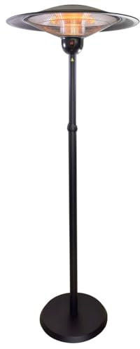 Rointe AMBER Calefactor Vertical por Infrarrojos, 3000W, Negro, Calor 360°. Torre Portátil, Uso Exterior, Eléctrico, 74x74x205 cm, para Terrazas y Jardines, Montaje en Suelo