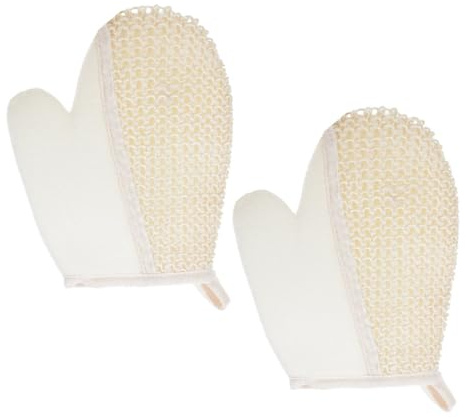 Abaodam 2pcs Sisal Bath Gloves for Gentle Exfoliation Body Wash and Shower Cleaning for Bathing and Spa