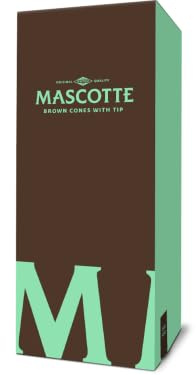 Mascotte Brown Cones mit Tip 1000 stuck | Vorgefertigte ungebleichte Hülsen mit Tips | 1000 vorgerollte Cones mit Filtertips | pre-rolled