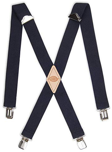 Dickies Men's 1-1/4 Solid Straight Clip Suspender, Navy, Extended Size