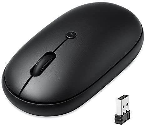 Perixx PERIMICE-610B Petite Souris Portable sans Fil avec récepteur USB 2,4 GHz avec clic Silencieux pour Ordinateur Portable, PC et Mac Noir 11746